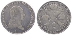Franz II. 1792 - 1806
 1/4 Kronentaler 1797 C Prag. 7,18g. Her. 529 s/ss