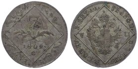 Franz II. 1792 - 1806
 7 Kreuzer 1802 C Prag. 4,68g. Her. 886 ss