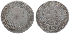 Franz II. 1792 - 1806
 10 Kreuzer 1795 E Karlsburg. 3,68g. Her. 841 s/ss
