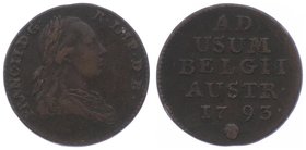 Franz II. 1792 - 1806
 Liard 1793 Brüssel. 3,74g. Her. 1201 ss