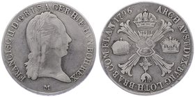 Franz II. 1792 - 1806
 Kronentaler 1796 M Mailand. 29,22g. Her. 491 f.ss