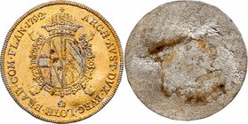 Franz II. 1792 - 1806
 Sovrano Venedig. 3,44g. einseitiger vergoldeter Zinnabschlag ss+