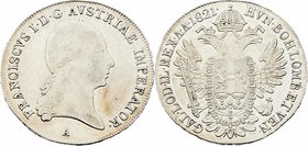 Franz I. 1806 - 1835
 1/2 Taler 1821 A Wien. 13,99g. Fr. 230 f.vz/vz