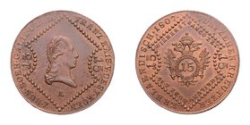 Franz I. 1806 - 1835
 15 Kreuzer 1807 A Wien. 14,24g. Fr. 512 vz/stgl