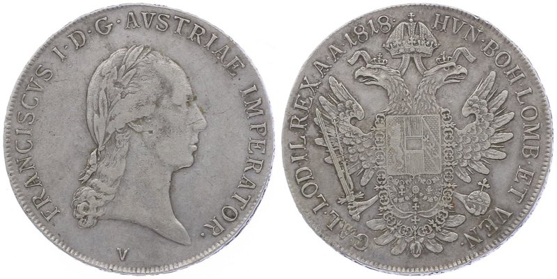 Franz I. 1806 - 1835
 Taler 1818 V Venedig. 28,02g. Fr. 143 ss