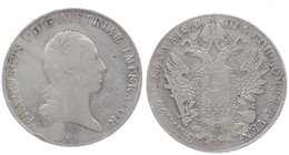 Franz I. 1806 - 1835
 Taler 1821 V Venedig. 27,62g. Fr. 162 s/ss