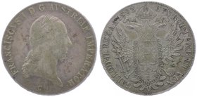 Franz I. 1806 - 1835
 Taler 1823 C Prag. 27,88g. Fr. 172 f.ss