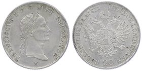 Franz I. 1806 - 1835
 20 Kreuzer 1831 M Mailand. 6,70g. Fr. 377 f.vz