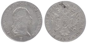 Franz I. 1806 - 1835
 3 Kreuzer 1815 V Venedig. 1,72g. Fr. 463. win. Sf. im Rv. f.vz