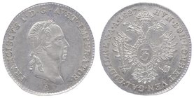 Franz I. 1806 - 1835
 3 Kreuzer 1827 A Wien. 1,63g. Fr. 486 vz/stgl