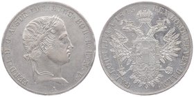 Ferdinand I. 1835 - 1848
 Taler 1845 A Wien. 28,04g. Fr. 772 f.vz/vz