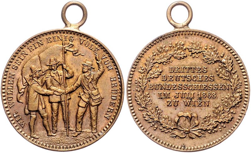 Franz Joseph I. 1848 - 1916
 Schützenmedaille - Br 1868 Schützenpreis auf das I...