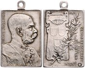 Franz Joseph I. 1848 - 1916
 Ag-Medaille 1898 an die Genossenschaft der Bildenden Künsten, Dm 27x17 mm, Sig. S.A. Wien. 3,68g vz