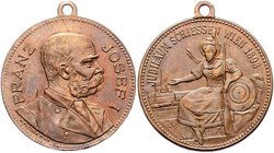 Franz Joseph I. 1848 - 1916
 Schützenmedaille - Br 1898 Schützenpreis auf das Jubiläums - Schießen Wien, von W. Pittner, Dm 29 mm. Wien. 12,48g. Fr. ...