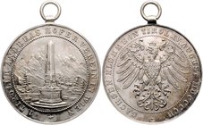 Franz Joseph I. 1848 - 1916
 Br - Medaille 1902 versilbert, auf den 1. Andreas Hofer Verein in Wien, mit Original Öse, Dm 41,5 mm. Wien. 19,34g stgl