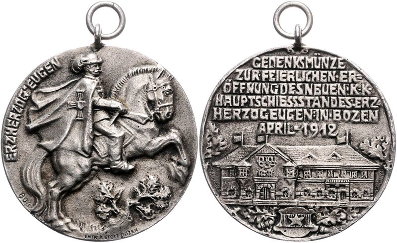 Franz Joseph I. 1848 - 1916
 Schützenmedaille - Ag 1912 Schützenpreis auf das F...