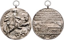 Franz Joseph I. 1848 - 1916
 Ag - Medaille 1912 Silberguß, auf das Eröffnungsschiessen des K.K. Hauptschiessstandes Erzhzog Eugen über Schiessstand/ ...