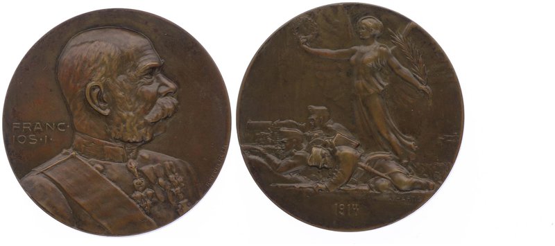 Franz Joseph I. 1848 - 1916
 Br - Medaille 1914 auf den Beginn des Weltkrieges....