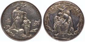 Franz Joseph I. 1848 - 1916
 Ag - Taufmedaille o. J. von L. Zimpel, Dm 42 mm. Wien. 23,20g vz