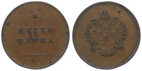 Franz Joseph I. 1848 - 1916
 Mezza Opara o. J. (1848-66) Jeton / Wertmarke für eine Tagesarbeit Lombardo-Veneto. Mailand. 5,50g ss