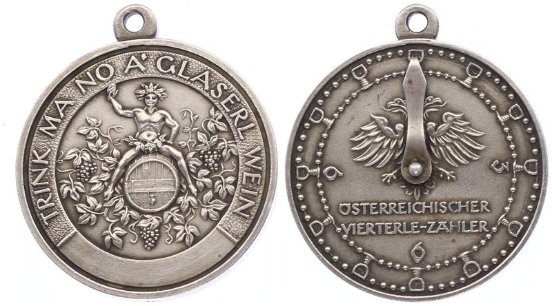 Franz Joseph I. 1848 - 1916
 Ag - Medaille o. J. (ca. 1890 ) sog. Vierterlzähle...
