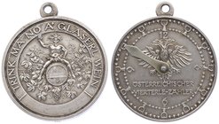 Franz Joseph I. 1848 - 1916
 Ag - Medaille o. J. (ca. 1890 ) sog. Vierterlzähler, zum einstellen bis 12 Viertel, mit Original Öse, Dm 24 mm. Wien. 23...