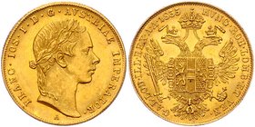 Franz Joseph I. 1848 - 1916
 Dukat 1855 A Wien. 3,48g. Fr. 1173 vz/stgl