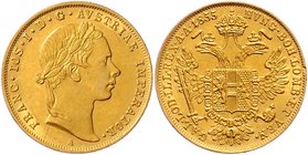 Franz Joseph I. 1848 - 1916
 Dukat 1855 A Wien. 3,48g. Fr. 1173. kleine Randunebenheiten vz
