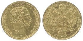 Franz Joseph I. 1848 - 1916
 Dukat 1866 E Karlsburg. Fr. 1221 ss/vz