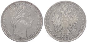 Franz Joseph I. 1848 - 1916
 2 Gulden 1859 B Kremnitz. 24,72g. Fr. 1357 f.vz/vz