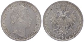 Franz Joseph I. 1848 - 1916
 2 Gulden 1863 A Wien. 24,72g. Fr. 1361 ss/vz