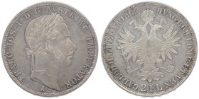 Franz Joseph I. 1848 - 1916
 2 Gulden 1865 A Wien. 24,72g. Fr. 1363 vz