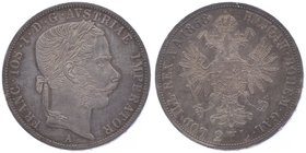 Franz Joseph I. 1848 - 1916
 2 Gulden 1868 A Wien. 24,64g. Fr. 1366 stgl