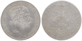 Franz Joseph I. 1848 - 1916
 2 Gulden 1871 A Wien. 24,64g. Fr. 1369. fleckige Patina ss/vz
