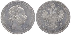 Franz Joseph I. 1848 - 1916
 2 Gulden 1872 Wien. 24,62g. Fr. 1371 vz