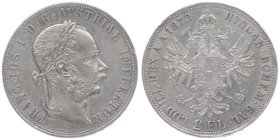 Franz Joseph I. 1848 - 1916
 2 Gulden 1873 Wien. 24,65g. Fr. 1372. kleiner Randfehler ss/ss+