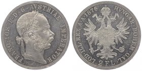 Franz Joseph I. 1848 - 1916
 2 Gulden 1876 Wien. 24,68g. Fr. 1375 vz/stgl