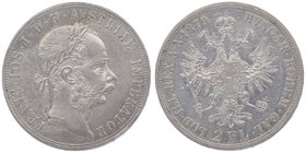 Franz Joseph I. 1848 - 1916
 2 Gulden 1879 Wien. 24,64g. Fr. 1378 f.vz