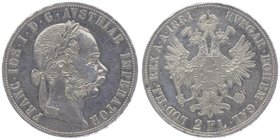 Franz Joseph I. 1848 - 1916
 2 Gulden 1880 Wien. 24,62g. Fr. 1379. gereinigt ss/vz