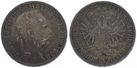Franz Joseph I. 1848 - 1916
 2 Gulden 1882 Wien. 24,70g. Fr. 1381 ss/vz
