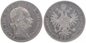 Franz Joseph I. 1848 - 1916
 2 Gulden 1882 Wien. 24,74g. Fr. 1381 f.vz/vz