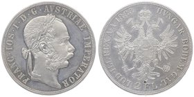 Franz Joseph I. 1848 - 1916
 2 Gulden 1883 Wien. 24,70g. Fr. 1382. leicht berieben vz/stgl