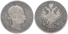 Franz Joseph I. 1848 - 1916
 2 Gulden 1884 Wien. 24,72g. Fr. 1383 vz