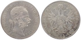 Franz Joseph I. 1848 - 1916
 2 Gulden 1891 Wien. 24,66g. Fr. 1390 f.vz/vz