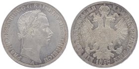 Franz Joseph I. 1848 - 1916
 Vereinstaler 1858 A Wien. 18,52g. Fr. 1396 f.vz/vz