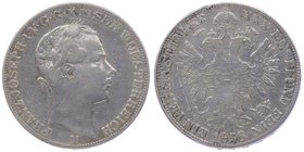 Franz Joseph I. 1848 - 1916
 Vereinstaler 1858 M Mailand. 18,30g. Fr. 1399 s/ss