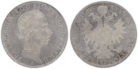 Franz Joseph I. 1848 - 1916
 Vereinstaler 1859 A Wien. 18,52g. Fr. 1401 vz/stgl