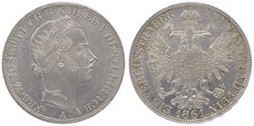 Franz Joseph I. 1848 - 1916
 Vereinstaler 1864 A Wien. 18,52g. Fr. 1418 f.vz/vz