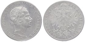 Franz Joseph I. 1848 - 1916
 Vereinstaler 1864 B Kremnitz. 18,48g. Fr. 1419 ss/ss+