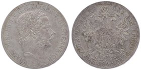 Franz Joseph I. 1848 - 1916
 Vereinstaler 1866 A Wien. 18,54g. Fr. 1426 ss/vz